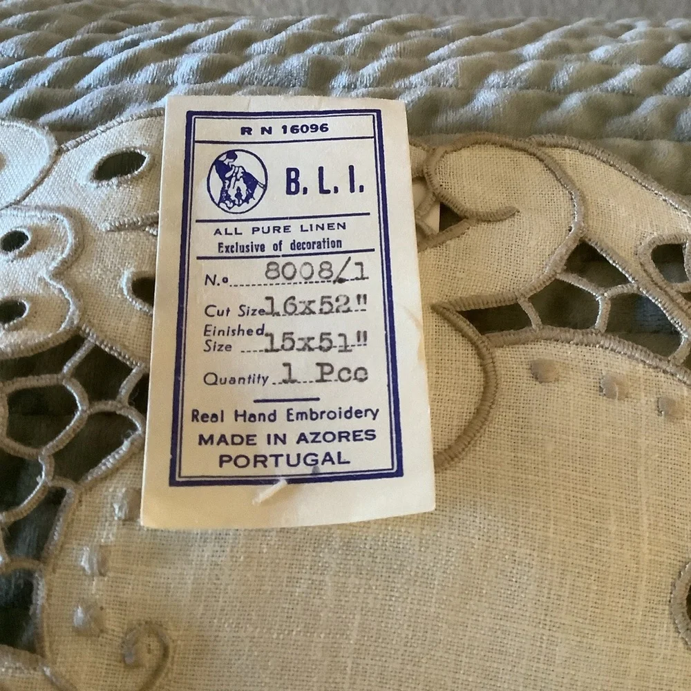 Five Piece Hand Embroidered in Portugal  Linen Set